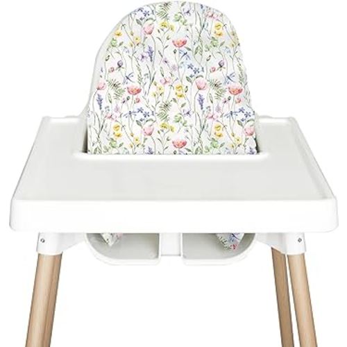 Highchair Insert Cover, Compatible for IKEA Antilop Highchair, High Chair Accessories Stain-Proof and Wipeable Insert Cover(Cushion NOT Included)(Wildflowers)