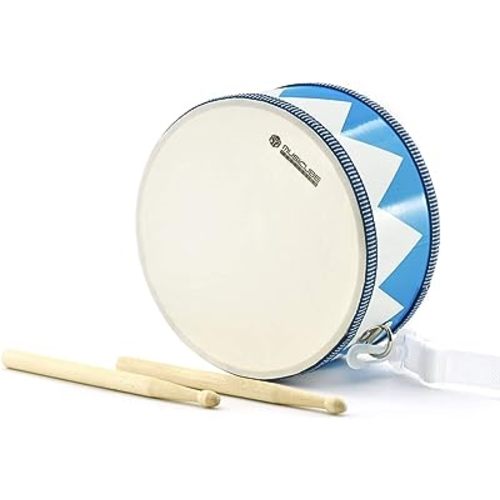 MUSICUBE Kids Drum Set 8-Inch Wooden Drum Toys with an Adjustable Strap and 2 Drumsticks Educational Baby Musical Toys Drum Sensory Musical Instrument Toys for Toddler Boys & Girls Gift Packing