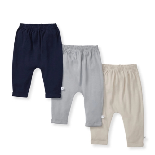 Solid Organic Cotton Baby Pants 3 Pack Midnight
