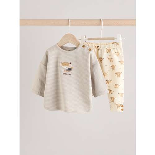 Blue/Neutral Hamish Baby Top And Leggings Set