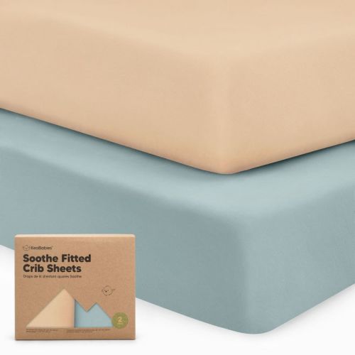 KeaBabies 2pk Soothe Fitted Crib Sheets Neutral, Organic Baby Crib Sheets, Fits Standard Nursery Baby Mattress (Cove)