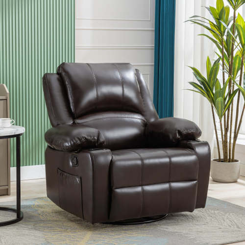 38"Wide Manual Swivel Rocker Recliner Chair with Massager and Heated – Overstock