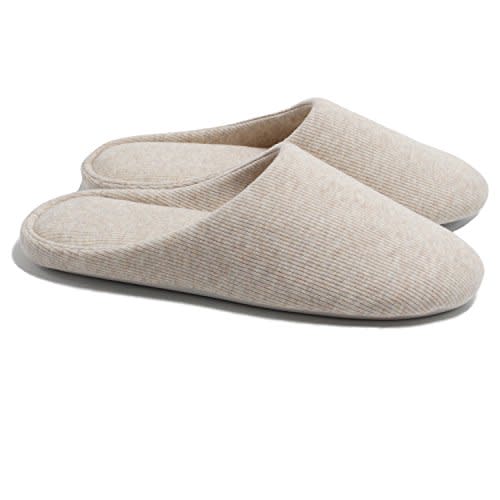 ofoot Women's Non-Slip House Slippers - Lightweight Cotton Memory Foam Indoor Slip-On, Machine Washable & Foldable Travel Design for Home, Yoga, Narrow/Wide Fit Options