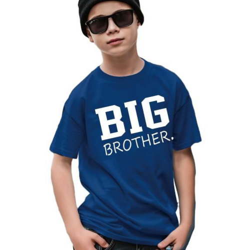 Stylish BIG BROTHER Letter Print T-shirt For 7-15Y Boys - Casual Graphic Design For Comfortable Summer Wear
