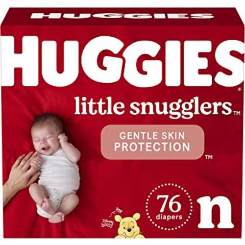 Huggies Little Snugglers Baby Diapers, Size Newborn, Giga Pack, 76ct