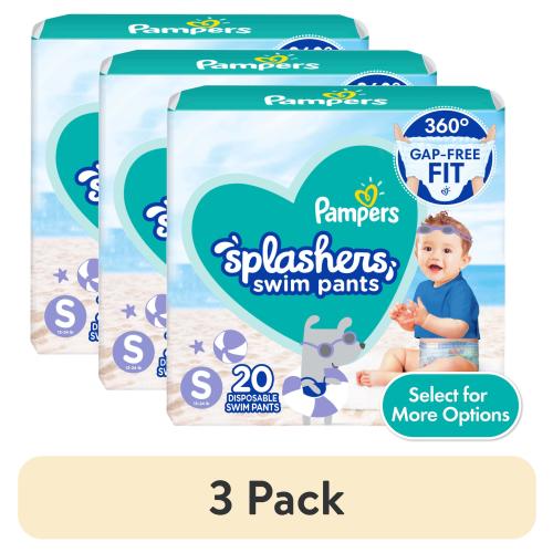 (3 pack) Pampers Splashers Swim Diapers Size 2-3, 20 Count (Select for More Options)