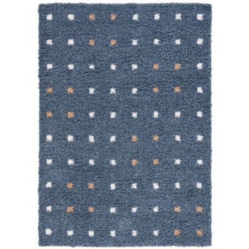 Calico Shag CLC102 Loomed Indoor Area Rug - Blue/Ivory - 5'3"x7'6" - Safavieh