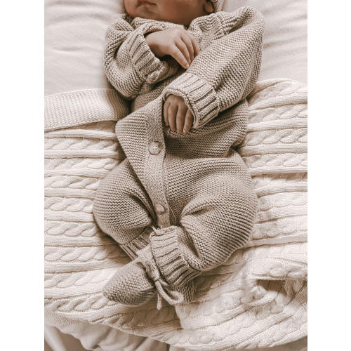 Luna + Luca Classic Purl Knit Jumpsuit - Heather Beige