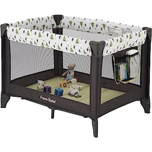 Pamo Babe Portable Baby Playpen, Baby playard for Toddlers,Portable Crib with Storage Bag(Green)