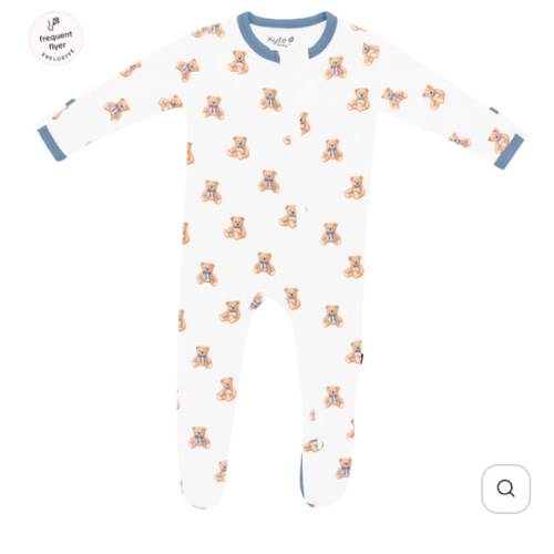 Zippered Footie in Teddy Bear