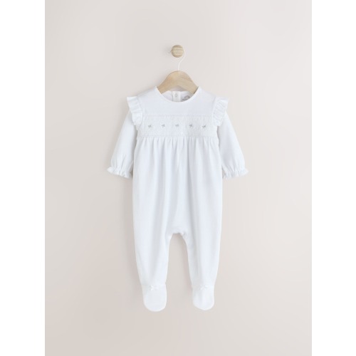 White Occasion Baby Sleepsuit (0mths-2yrs)