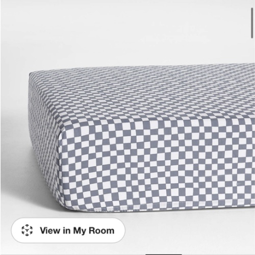Venice Cloudy Blue Organic Cotton Baby Crib Fitted Sheet by Leanne Ford