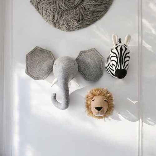 Safari Adventures, Kids&#39; Room Decor, Animal Head Wall Mounts, Plush Toys, Educational Gifts