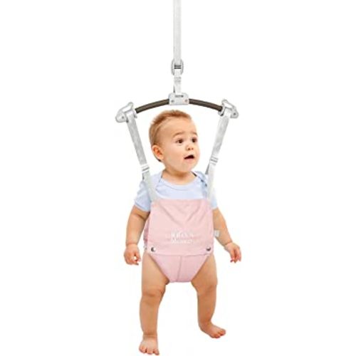 Infant Master Doorway Jumper, Durable Bumper Jumper w/Adjustable Height, Funny Baby Doorway Swing Bouncer w/Seat Bag, Popular Gift for Infant & Toddler, Portable and Free Installation, Pink