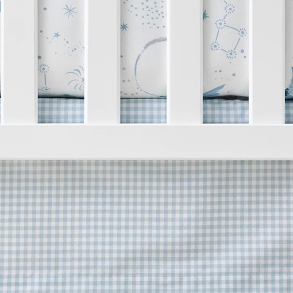 Ditsy Gingham Organic Cotton Crib Skirt | The Company Store