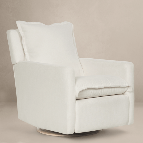 Flynn – Gliding Swivel Nursery Recliner - High Performance Ivory