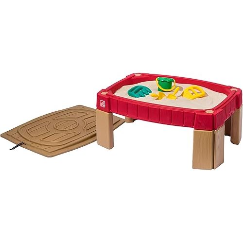Step2 Naturally Playful Sand Table, Kids Sand Activity Sensory Table, 5 Piece Accessory Kit, Toddler Summer Outdoor Toys, 2+ Years Old