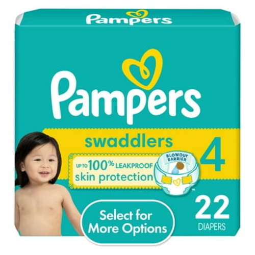 Pampers Swaddlers Baby Diaper Size 4, 22 Count (Select for More Options)