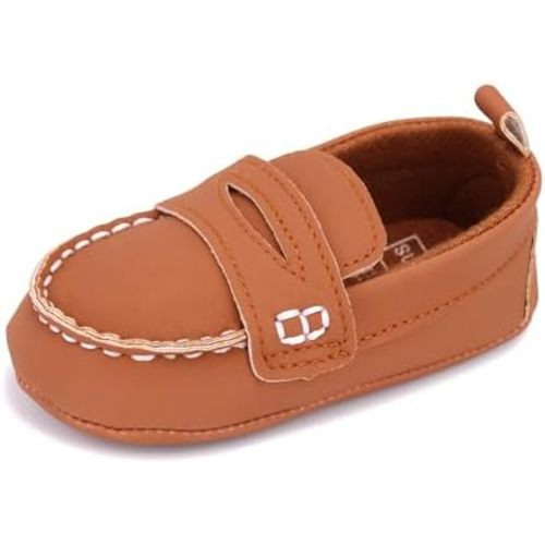 LONSOEN Baby Girls Boys Loafers Prewalker Dress Crib Shoes