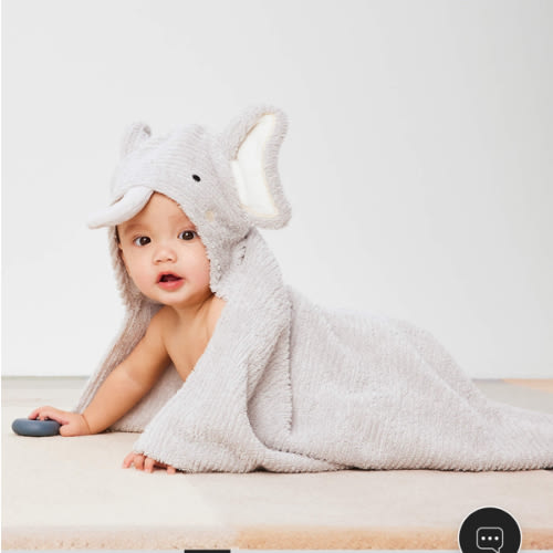 Elephant Organic Hooded Baby Towel