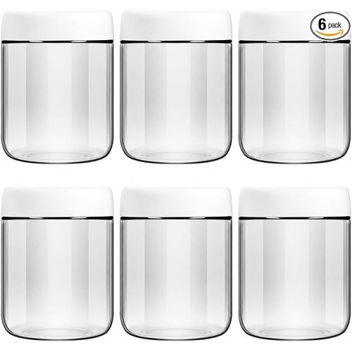 6-Pack 16oz Glass Jars with Lids for Food Storage Meal Prep Airtight