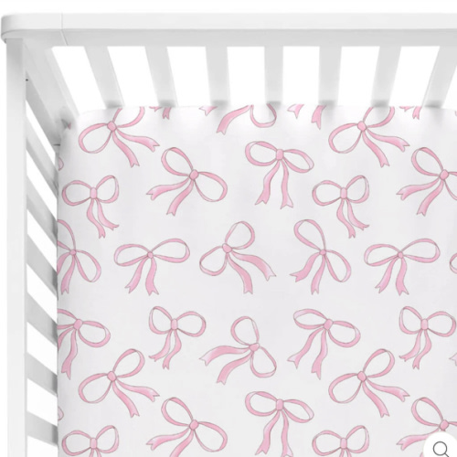 Blushing Bows Crib Sheet