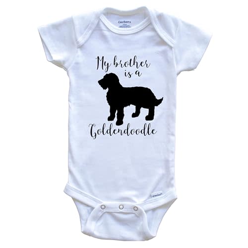 My Brother is A Goldendoodle Cute Dog Baby Bodysuit - Goldendoodle One Piece Baby Bodysuit