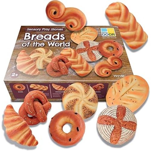 Yellow Door Sensory Play Stones, Breads of The World, Set of 8