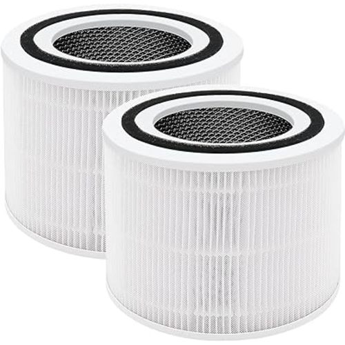 2 Pack Replacement Air Purifier Filters for LEVOIT Core 300 & 300S, High-Efficiency Activated Carbon & True Toxin Absorber, 3-in-1 Pre-Filters for Pets, Compatible with Core300-RF, White