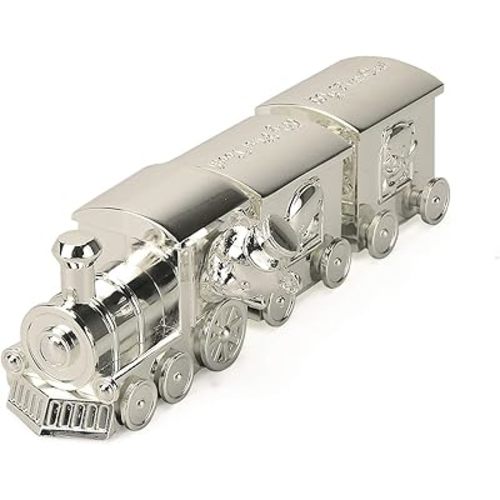 K COOL Shiny Silver Baby Tooth Box Metal Kids Keepsake Origanizer Train Tooth Holder Children Tooth and Curl Fairy Container Christening Gift for Child Memory