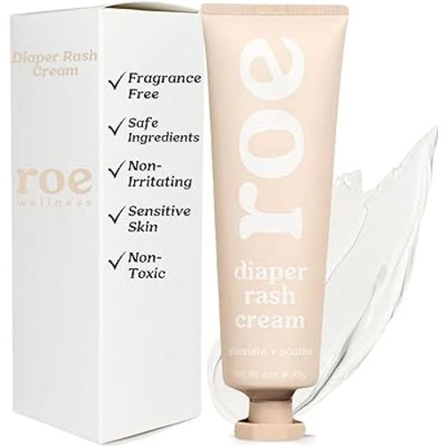 Roe Wellness- Diaper Rash Cream Paste Ointment W/Zinc Oxide | Maximum Strength Diaper Rashes Soothing Cream, Ointment for Babies