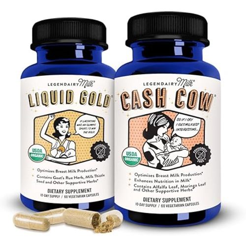 Legendairy Milk Liquid + Cash Cow, Lactation Supplement for Milk Supply Increase and Enhance Prolactin Release - Lactation Support for Breast Milk Production