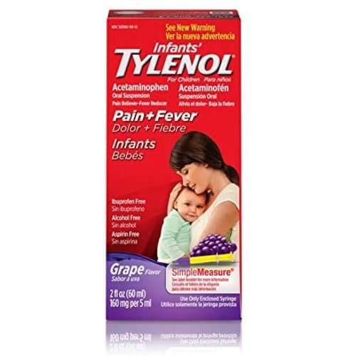 Tylenol Infants' Acetaminophen Liquid Medicine, Grape, 2 Fl Oz