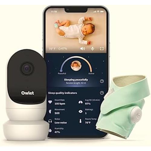 Bundle Owlet - Cam 2 Smart Baby Monitor Indoor 1080p HD & Dream Sock with Mount (15.7in Gooseneck Clip)