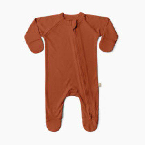 Goumi Kids x Babylist Solid Grow With You Footie - Loose Fit - Clay, 0-3 M