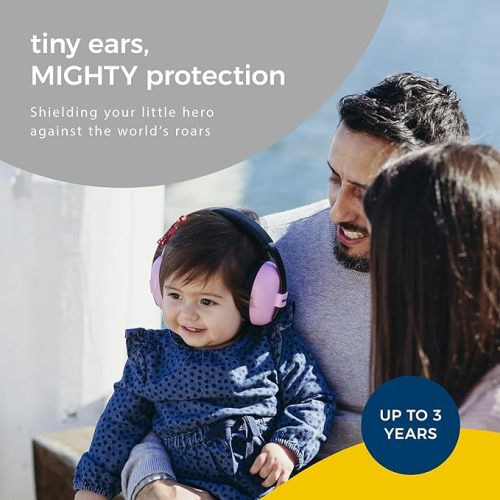 Banz Bubzee Baby Ear Defenders 0-36 Months, Noise Cancelling Headphones for Kids - Pink