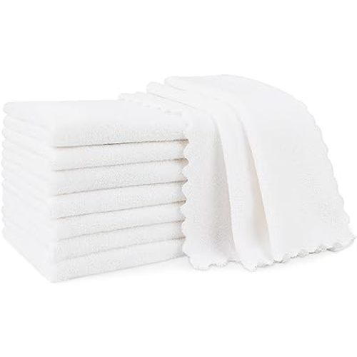 Orighty Burp Cloths for Baby 8 Pack - Super Soft & Absorbent Coral Fleece Baby Burp Cloth, 20x10 Inch Gentle Large Burping Rugs for Babies Sensitive Skin, Burping Cloths for Newborn Essential, White