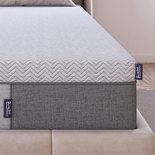 BedStory Firm Mattress Topper 3 Inch King Size - Extra Firm Memory Foam Bed Topper for Pain Relief - Copper Gel Bamboo Charcoal Green Tea Infused Cooling Pad - CertiPUR-US Certified