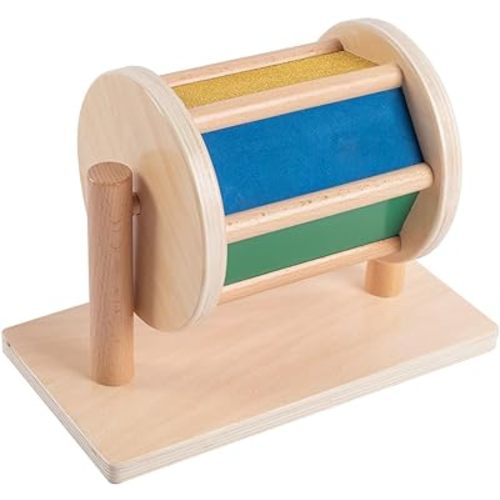 Full Size Spinning Drum Montessori Toys for Infant 6 - 12 Months 1 Year Old Babies Toddlers (Multiple Materials)