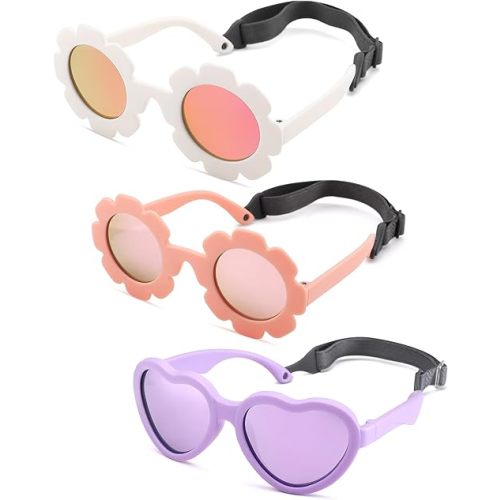 Hycredi Baby Polarized Sunglasses with Strap for Age 0-24 Months HY8099 and HY8067