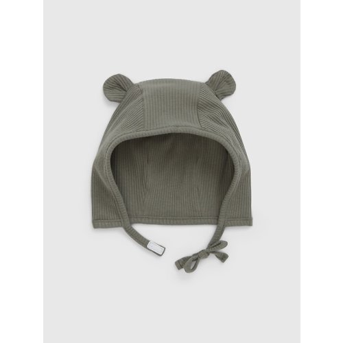 Baby First Favorites TinyRib Bear Hat in mesculen green