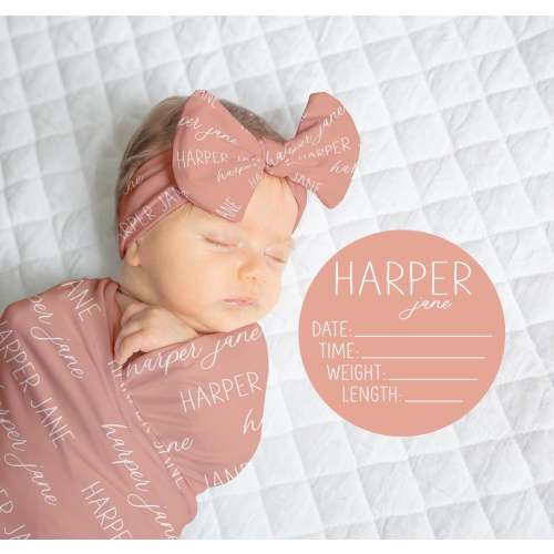 Personalized Swaddle Blanket, Optional Bundle, Newborn Coming Home Outfit Photo Props, Baby Name Announcement Sign, Baby Shower Gift JS7