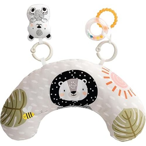 Taf Toys Ergonomic Tummy Time Pillow with Teether and Rattle