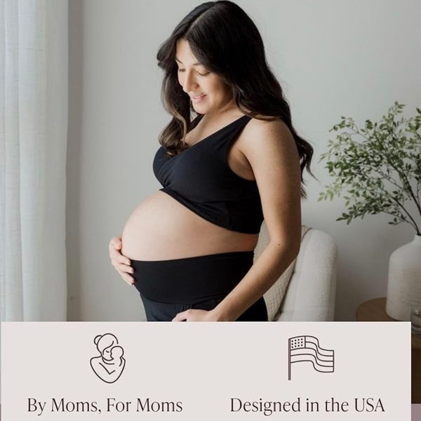 Kindred Bravely Sublime Adjustable Crossover Nursing Bra For Breastfeeding - Black, Large