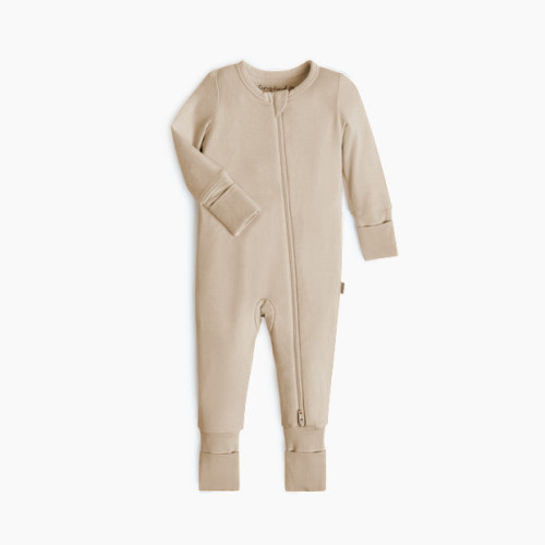Tiny Kind Bamboo Convertible Footie Solid - Oat, 0-3 M