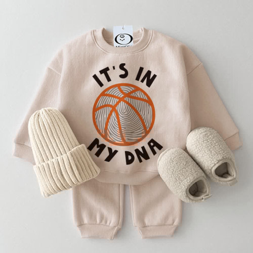 IT'S IN MY DNA Baby Basketball Sweatshirt 2-piece Set
