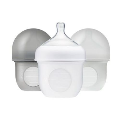Boon Nursh Silicone Pouch Baby Bottles - Gray - 4 fl oz/3pk