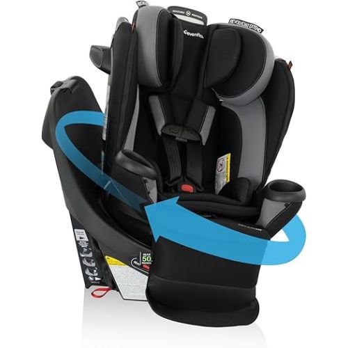 Evenflo Revolve360 Extend All-in-One Rotational Car Seat with Quick Clean Cover (Revere Gray)