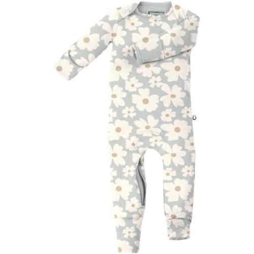 GUNAMUNA Unisex Baby Toddler Ultra-Soft Convertible Pajama, Footie or Romper Sleeper with Diaper Zipper, Newborn to 24 Months
