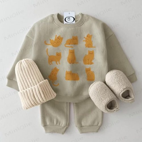 Baby Cat 2-Piece Grey Green Set (0-3 months)